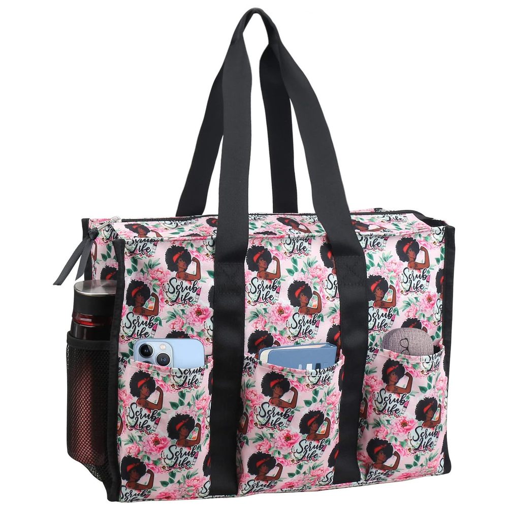 Nurse Bags Work Multiple Pockets, Waterproof, Organizing Zip Top -_-